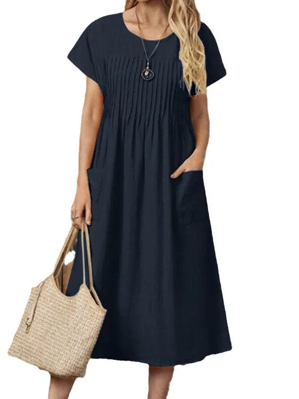 Summer A-line draped dress