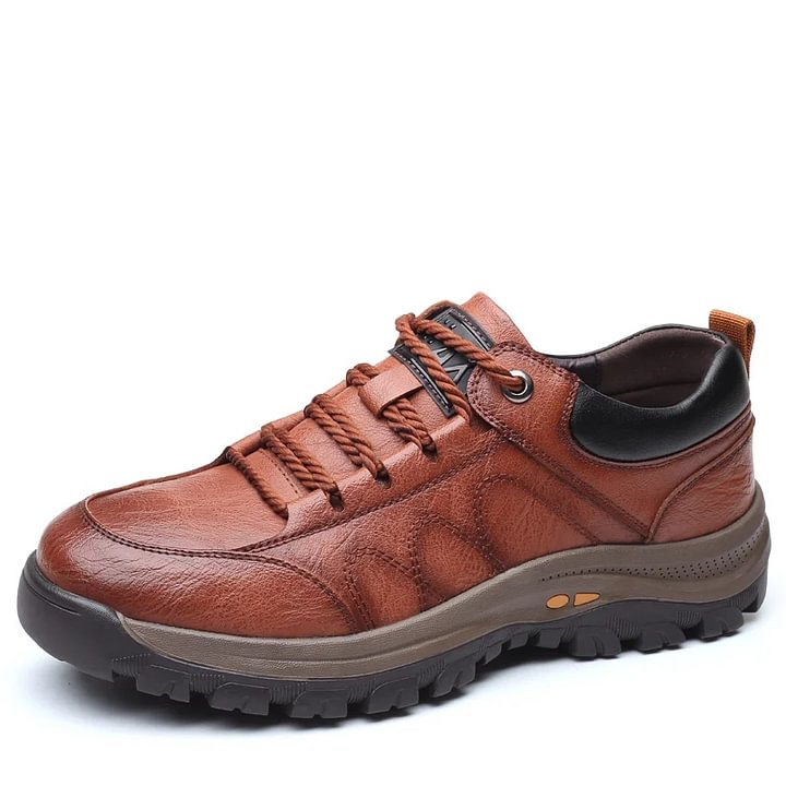 Men's non-slip outdoor leather British casual hiking shoes - Relieve Foot Pain