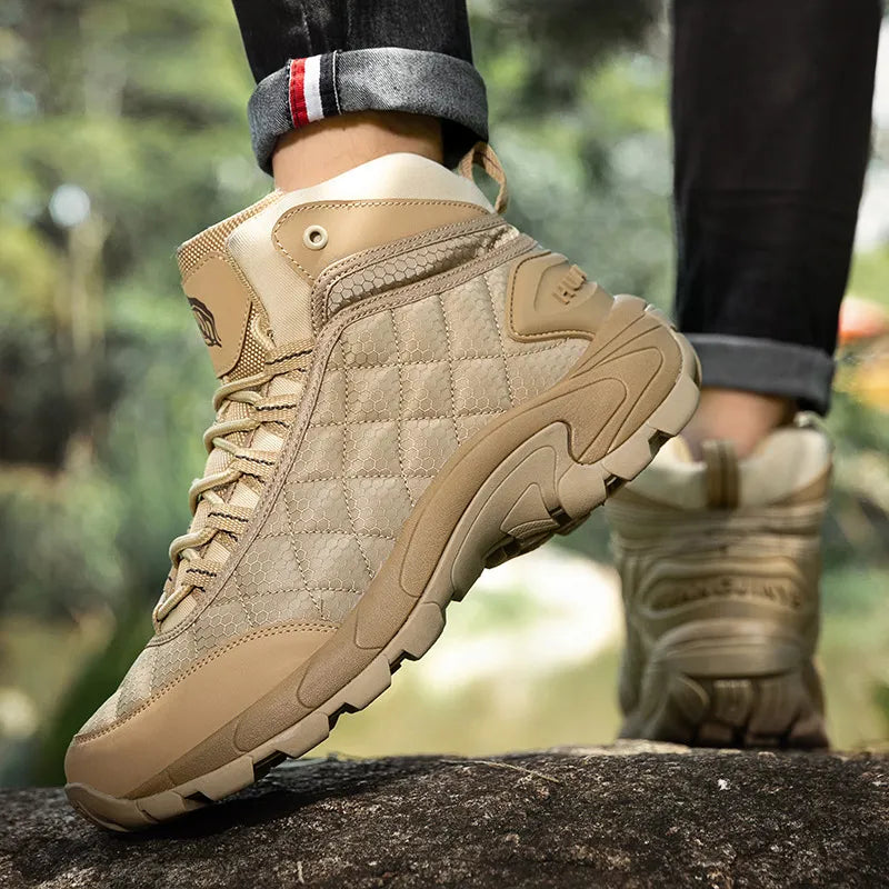 MEN'S HIGH TOP MILITARY BOOTS COMFORTABLE OUTDOOR HIKING SHOES