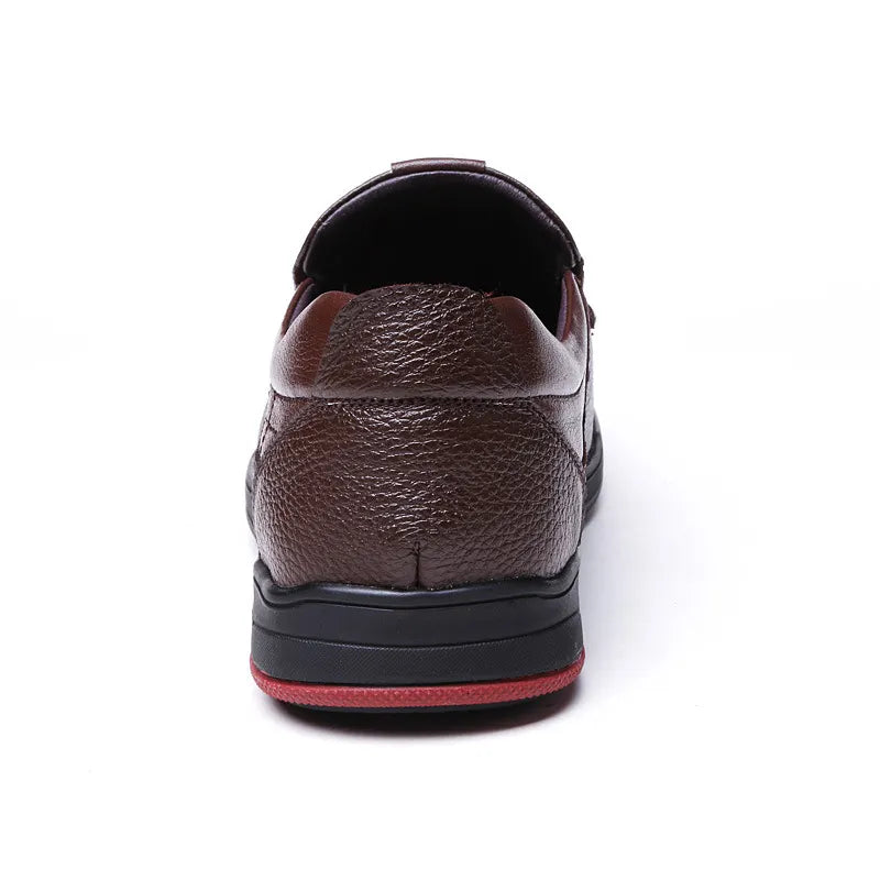 Men's Genuine Leather Soft Insole Casual Business Slip On Loafers