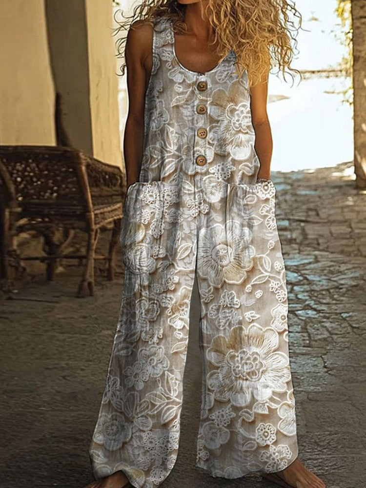 Women's Loose Sleeveless Jumpsuit