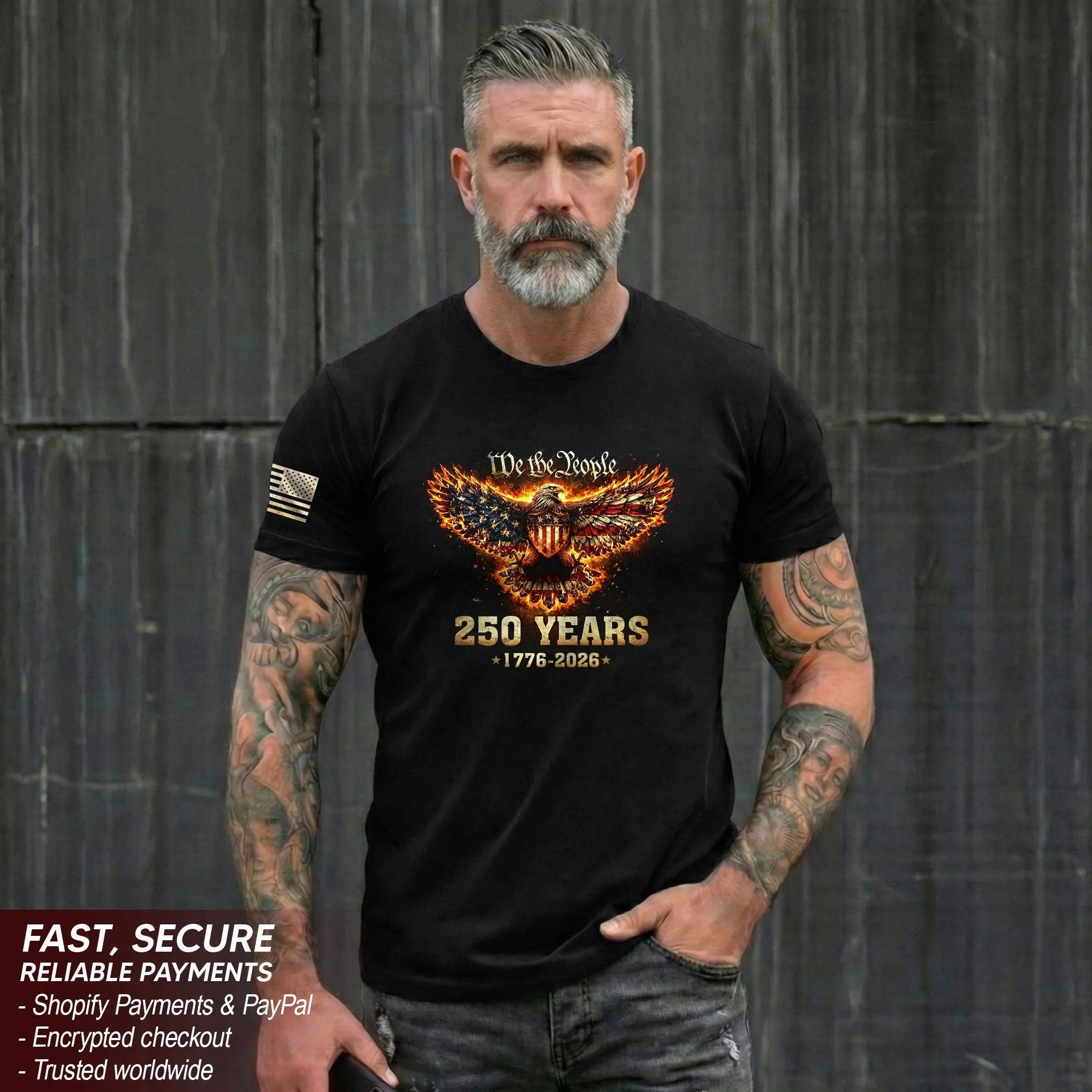 USA 250th Anniversary 250 Years Shirt 1776-2026 American Eagle We The People