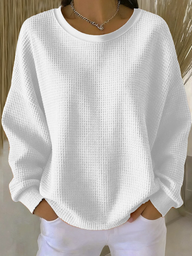 Plain Loose Casual Crew Neck T-Shirt