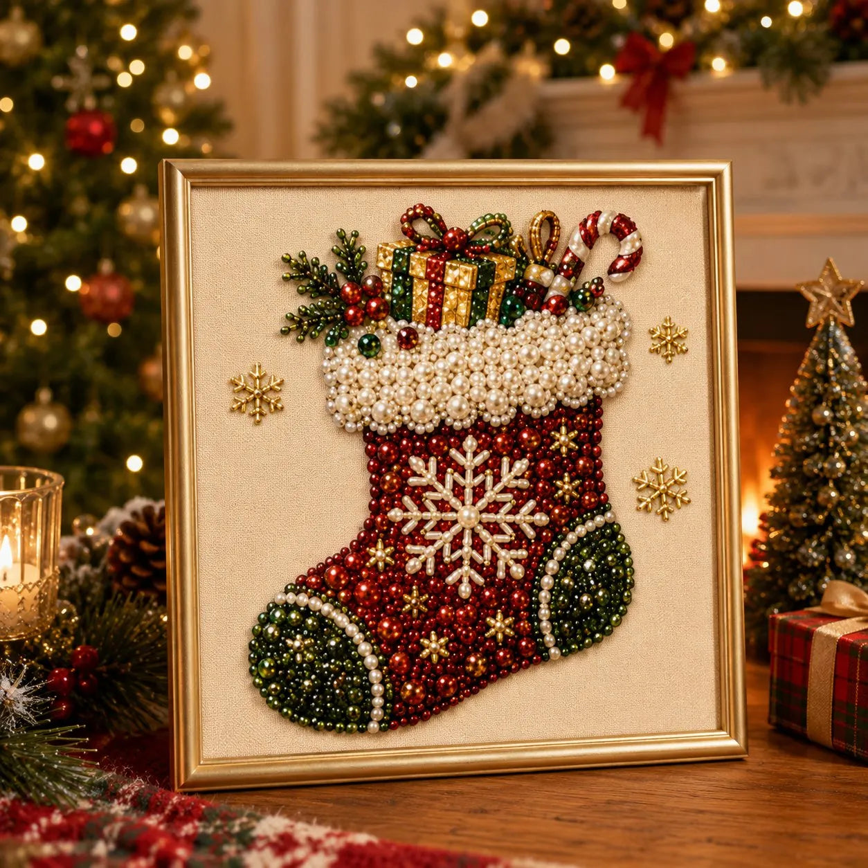 Relaxing & Beginner-Friendly - DIY Christmas Pearl Diamond Painting Art Kit