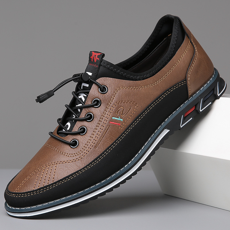 Genuine leather tendon sole non-slip wear-resistant fashionable men's shoes