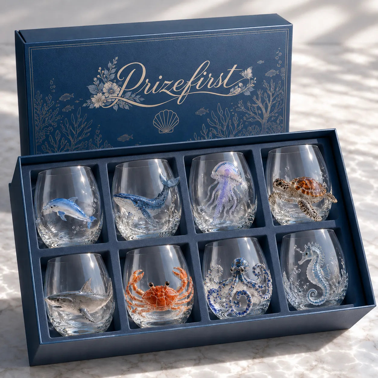 🔥 Last Day 49% OFF – 🌊 3D Ocean Animal Glassware Collection