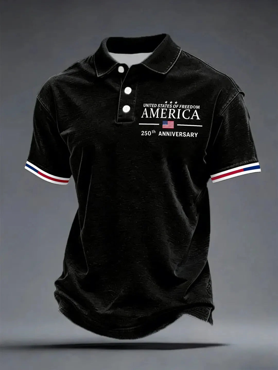 Men's American 250th Anniversary Print Casual Polo Shirt