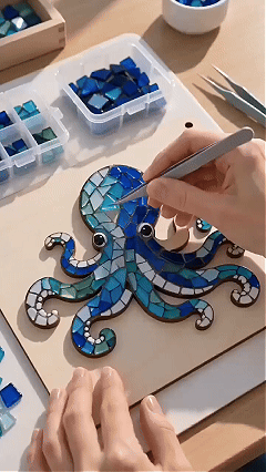 🔥 LAST DAY 59% OFF – 🌊 Octopus Mosaic Kit | Beginner-Friendly DIY Glass Craft with Step-by-Step Instructions