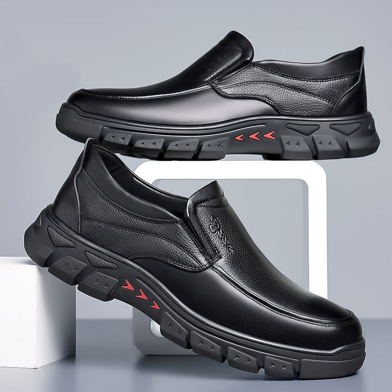 Men's Genuine Leather Comfy Casual Arch Support Slip-On Loafers