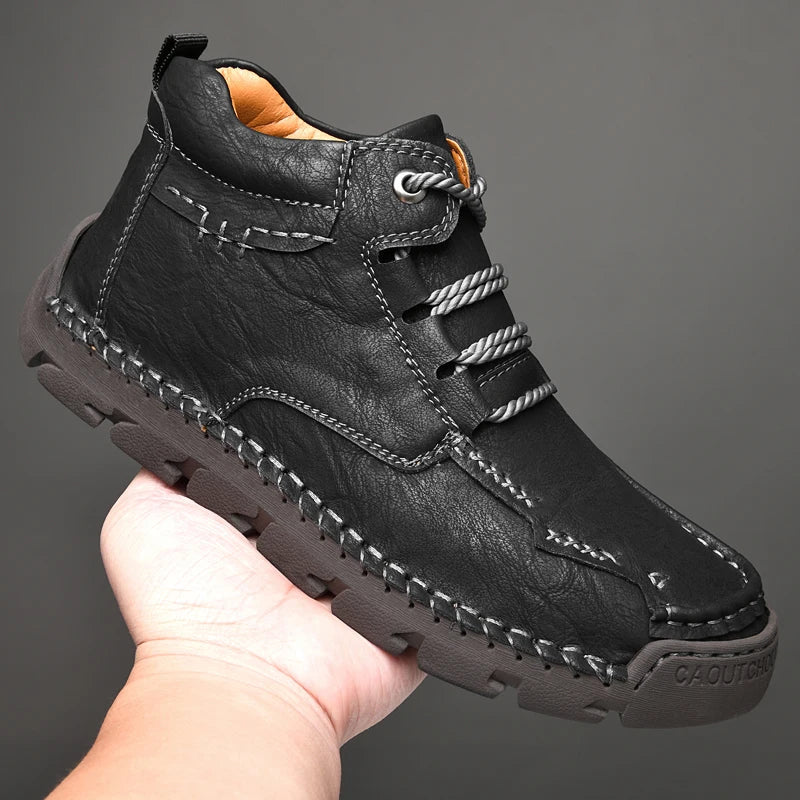 Men's Hand-Sewn Wear-Resistant Waterproof Cowhide Shoes