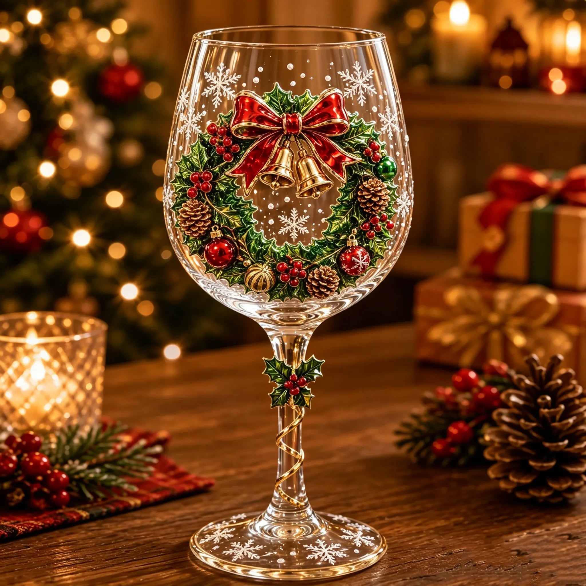 Christmas 3D Wine Glass Collection Gift Box Set