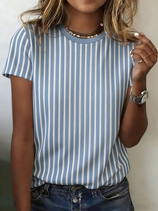 Casual Cotton Crew Neck T-Shirt