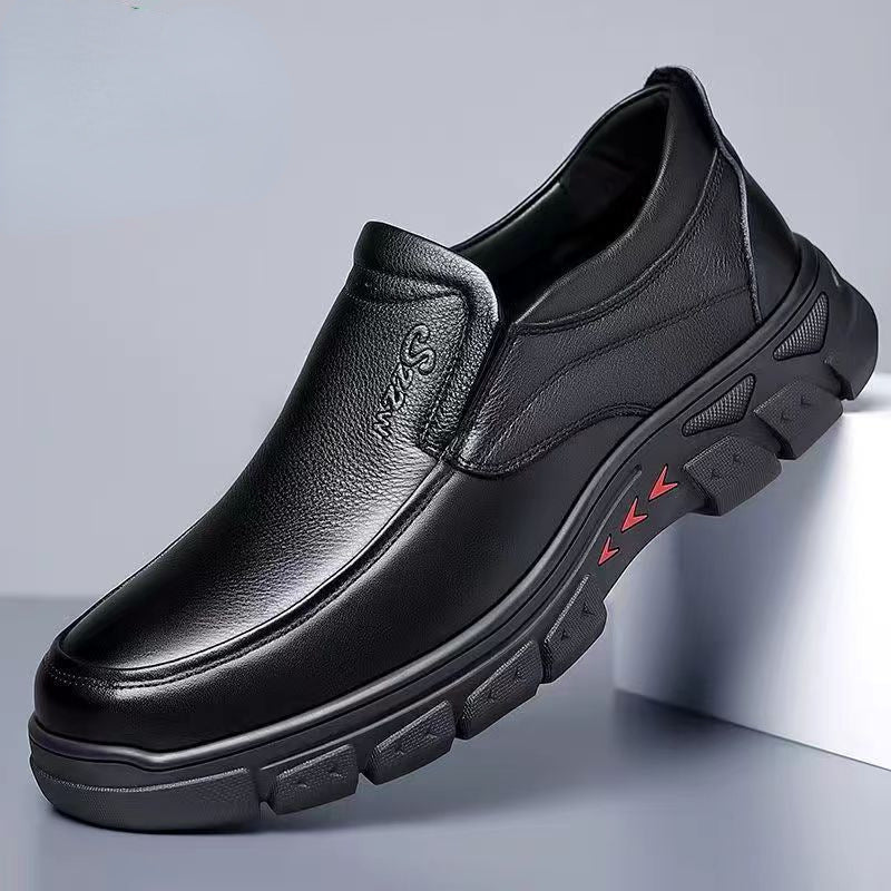 Men's Genuine Leather Comfy Casual Arch Support Slip-On Loafers