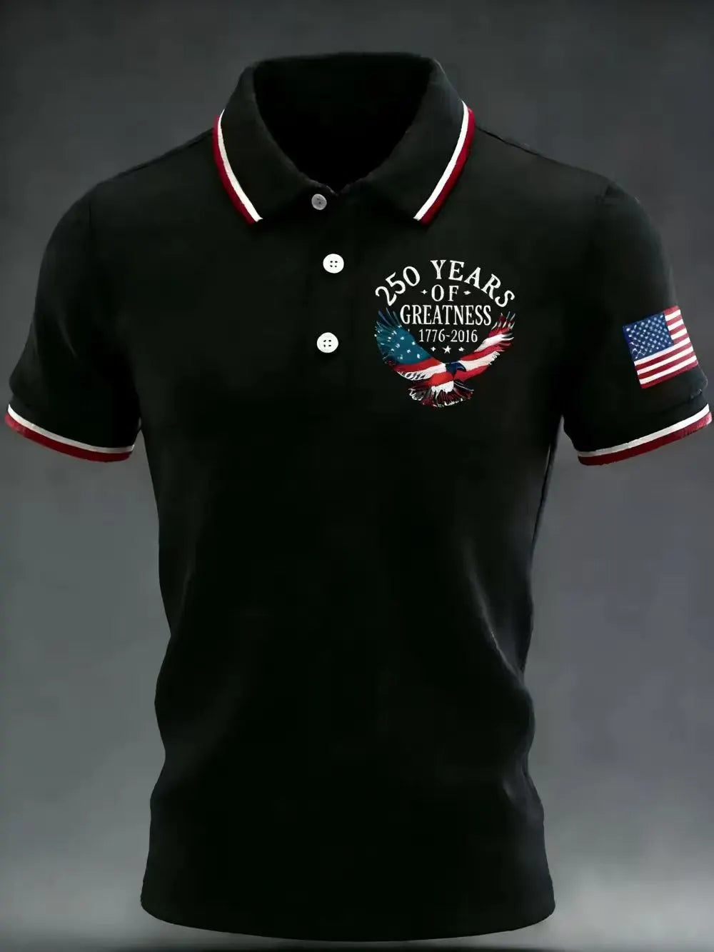 Men's American 250th Anniversary Print Casual Polo Shirt