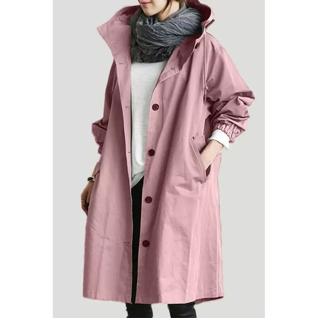 Women's Loose Fit Waterproof Trench Jacket
