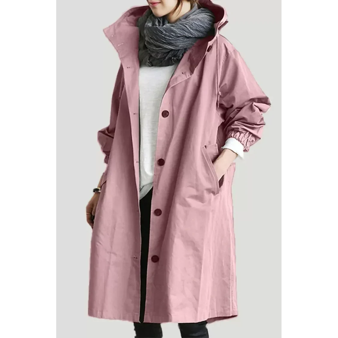 Women's Loose Fit Waterproof Trench Jacket
