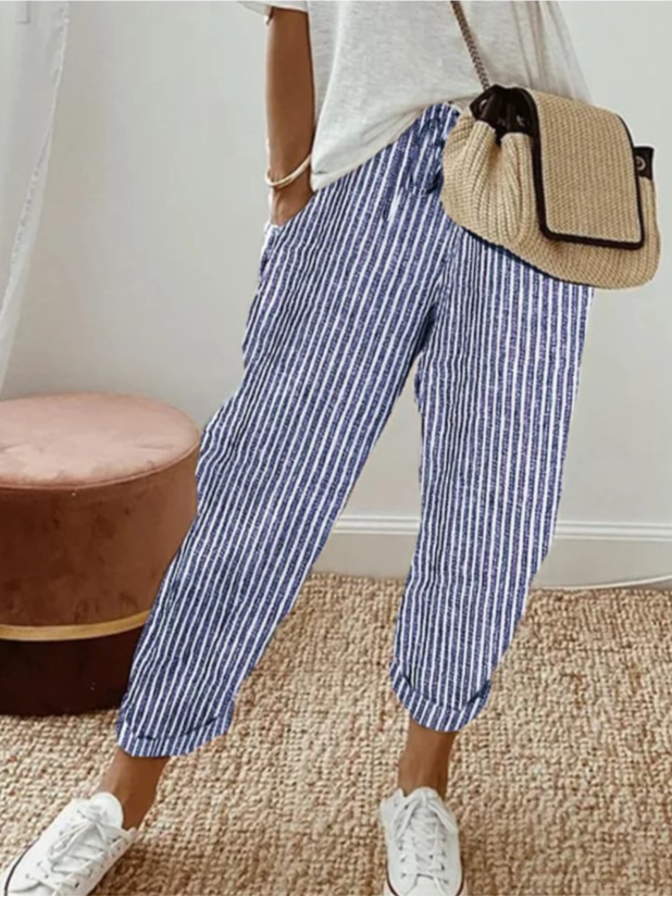 Women's vertical striped trousers