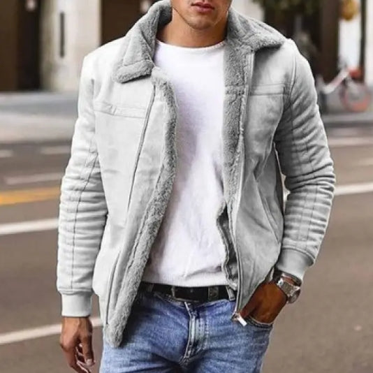 Mens matte velvet plain composite leather jacket
