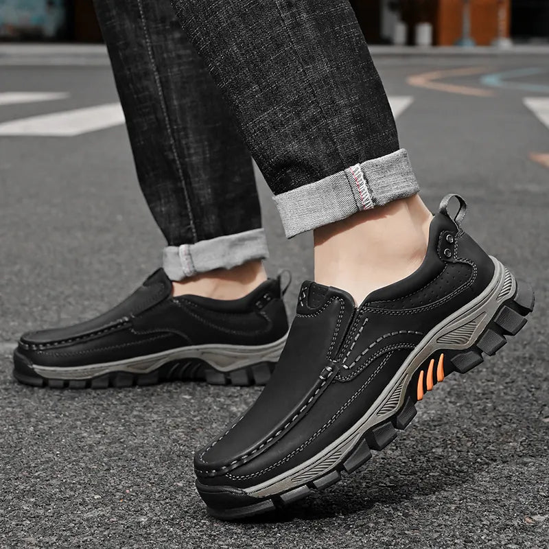 Men's Comfortable Casual Genuine Leather Slip On Loafers