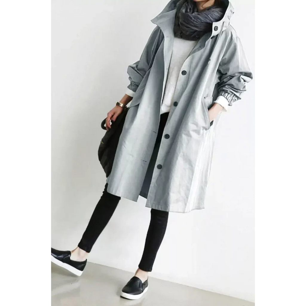 Women's Loose Fit Waterproof Trench Jacket