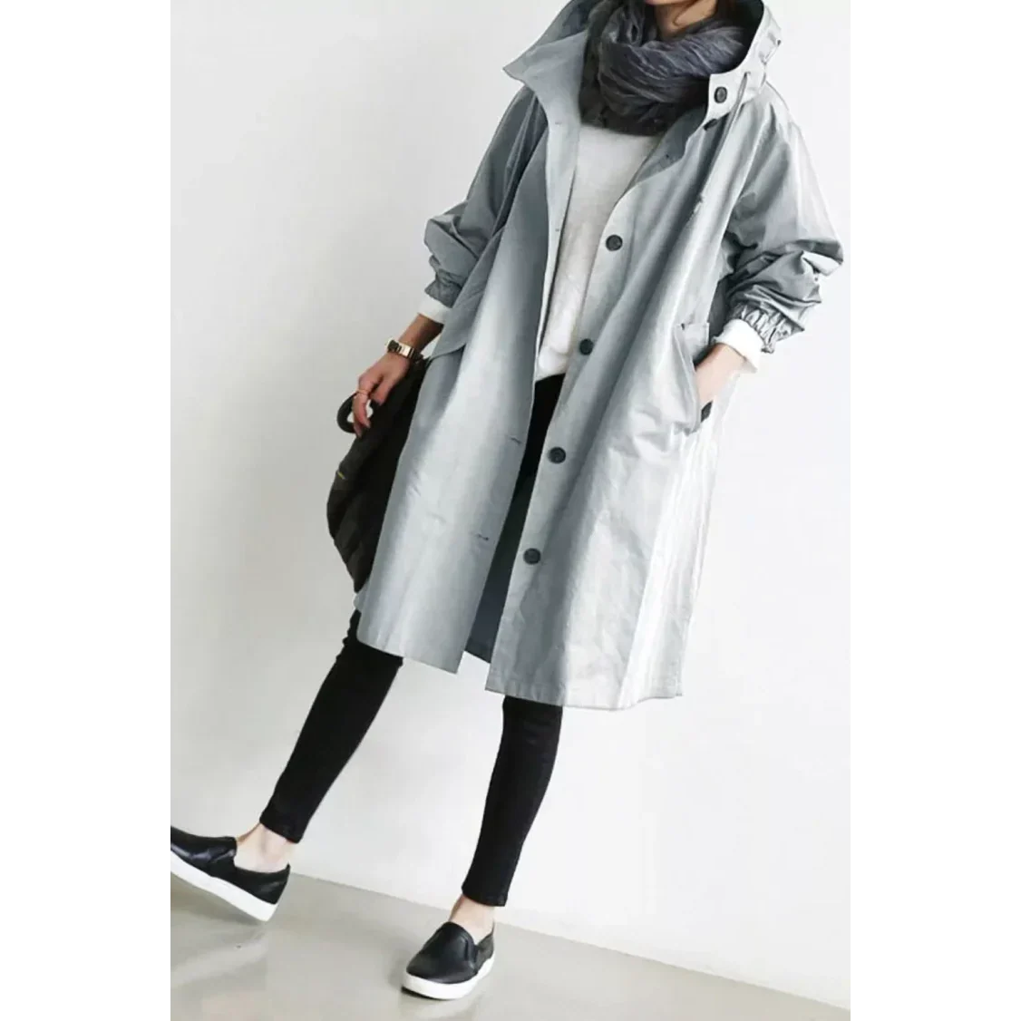 Women's Loose Fit Waterproof Trench Jacket