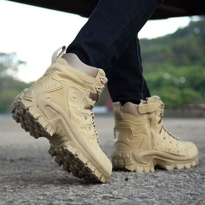 Men Military Combat Boots Waterproof Non-Slip Hiking Boots Anti-Puncture Work Boots