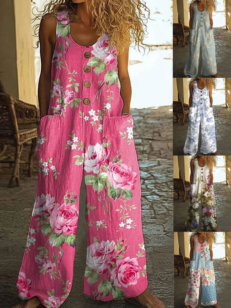 Women's Loose Sleeveless Jumpsuit