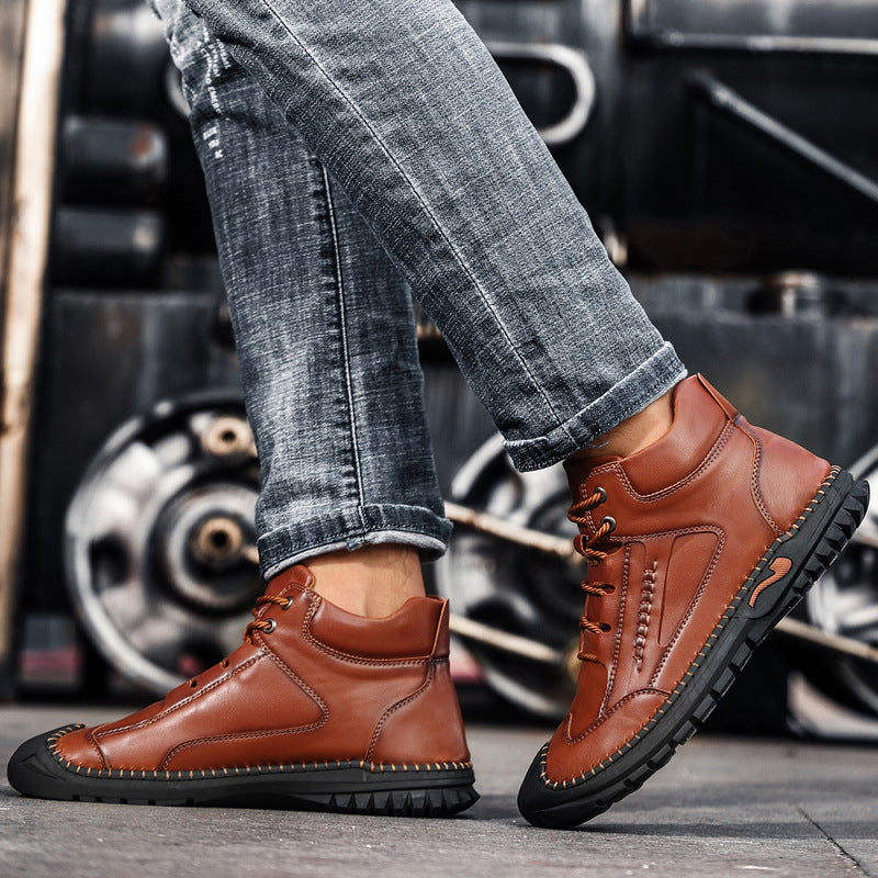 Stitched Hand-Sewn Cowhide Medical Shoes - Increase Muscle Relaxation