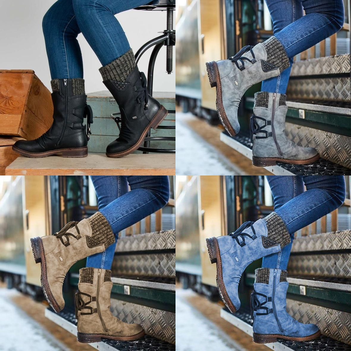 2022 WINTER WARM BACK LACE UP SNOW BOOTS