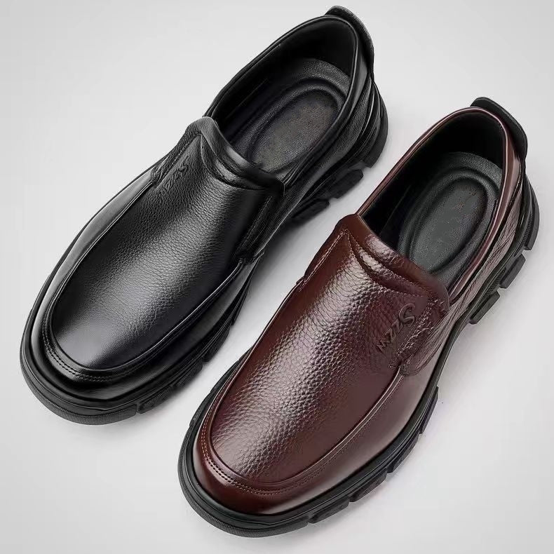 Men's Genuine Leather Comfy Casual Arch Support Slip-On Loafers
