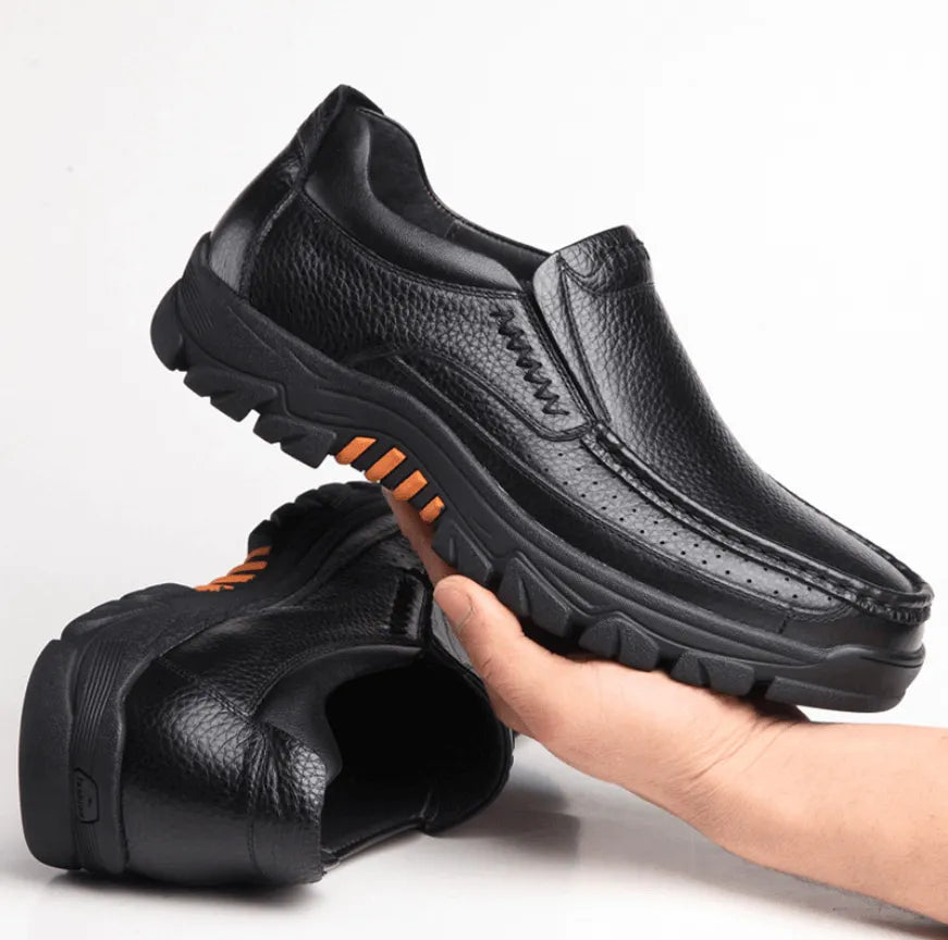 Mens Waterproof Non Slip Soft Insole Genuine Leather Shoes
