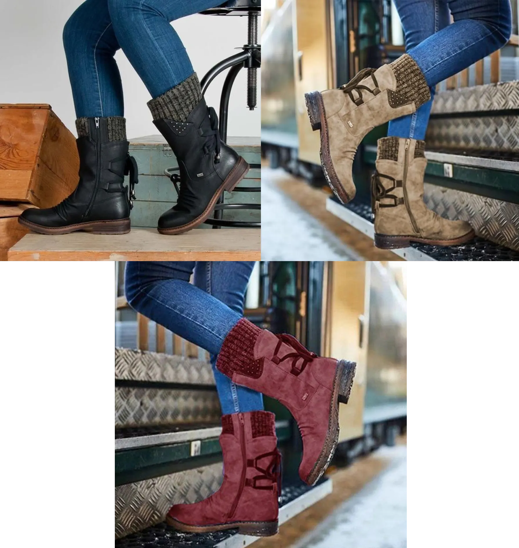 2022 WINTER WARM BACK LACE UP SNOW BOOTS
