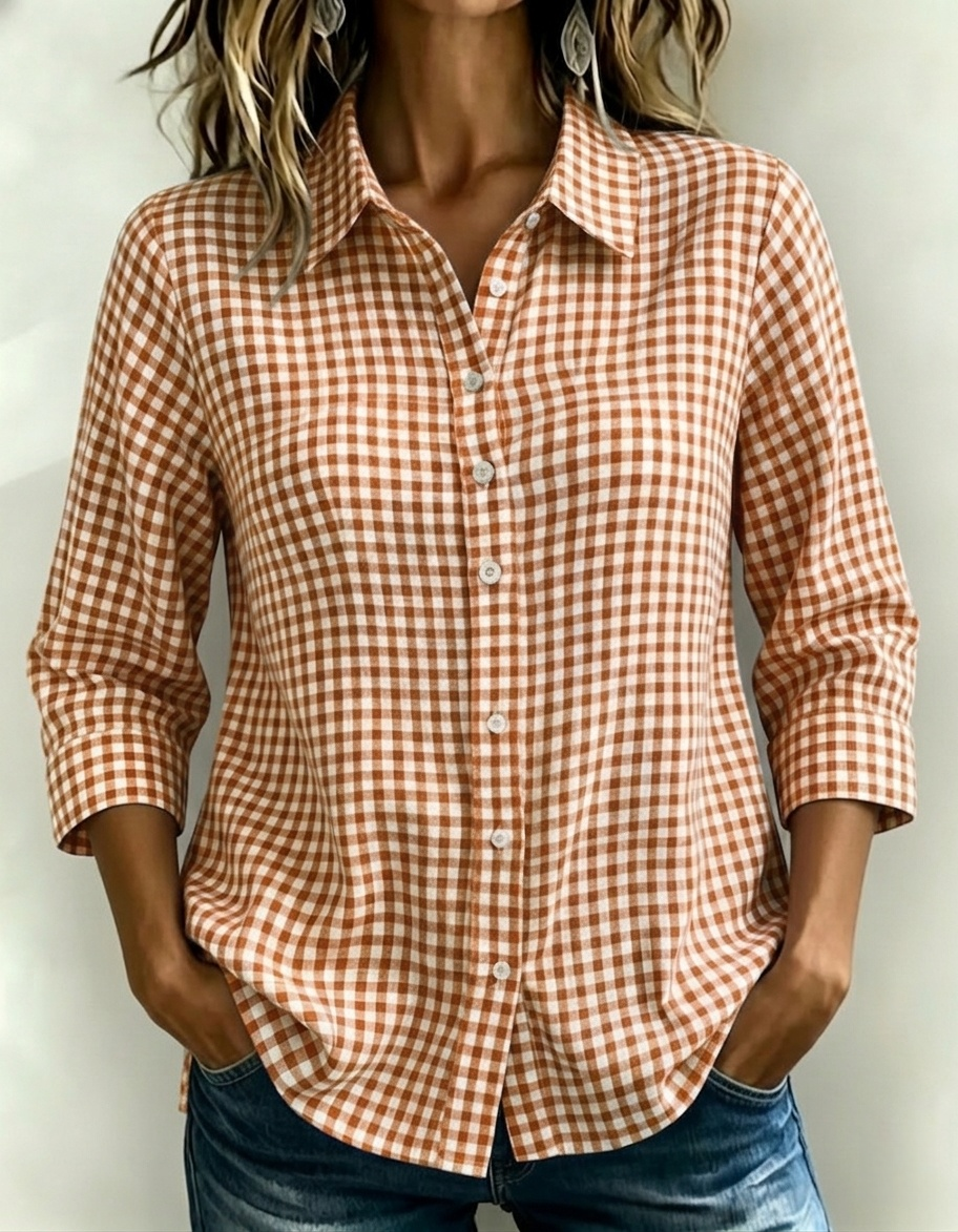 New Arrivals🔥 Women's Plaid Button-Front Shirt