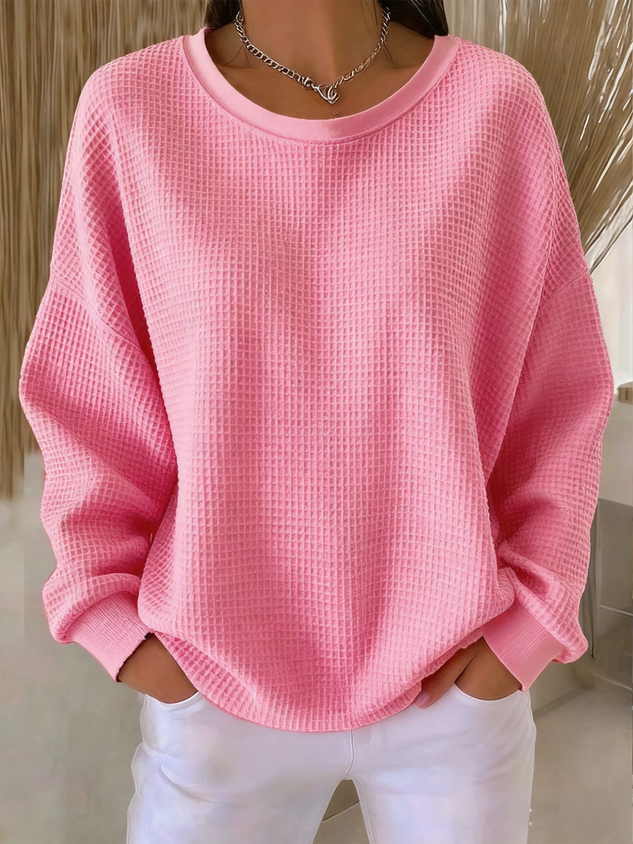 Plain Loose Casual Crew Neck T-Shirt