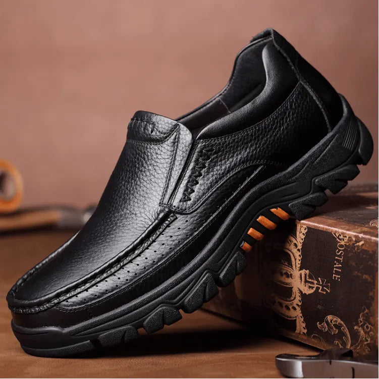 Mens Waterproof Non Slip Soft Insole Genuine Leather Shoes