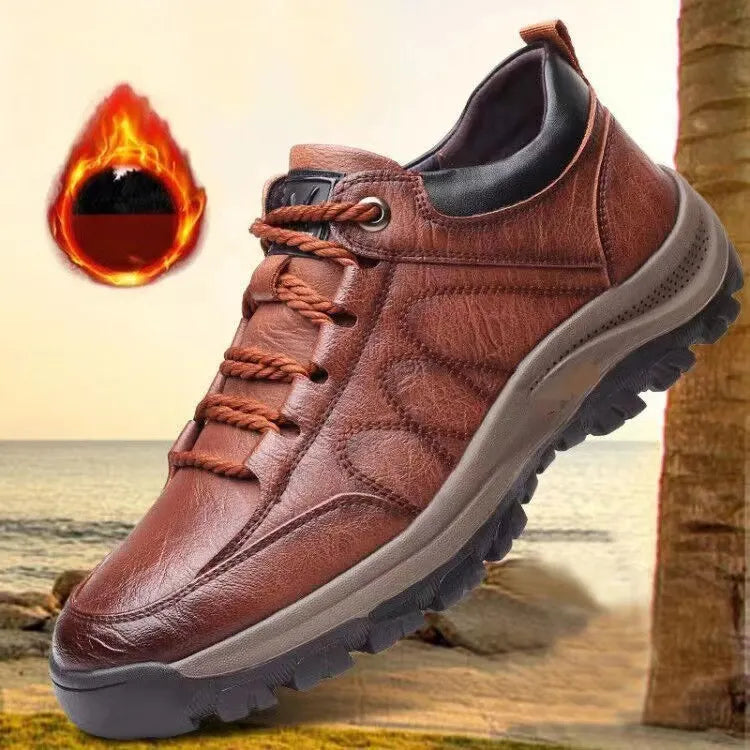 Men's non-slip outdoor leather British casual hiking shoes - Relieve Foot Pain