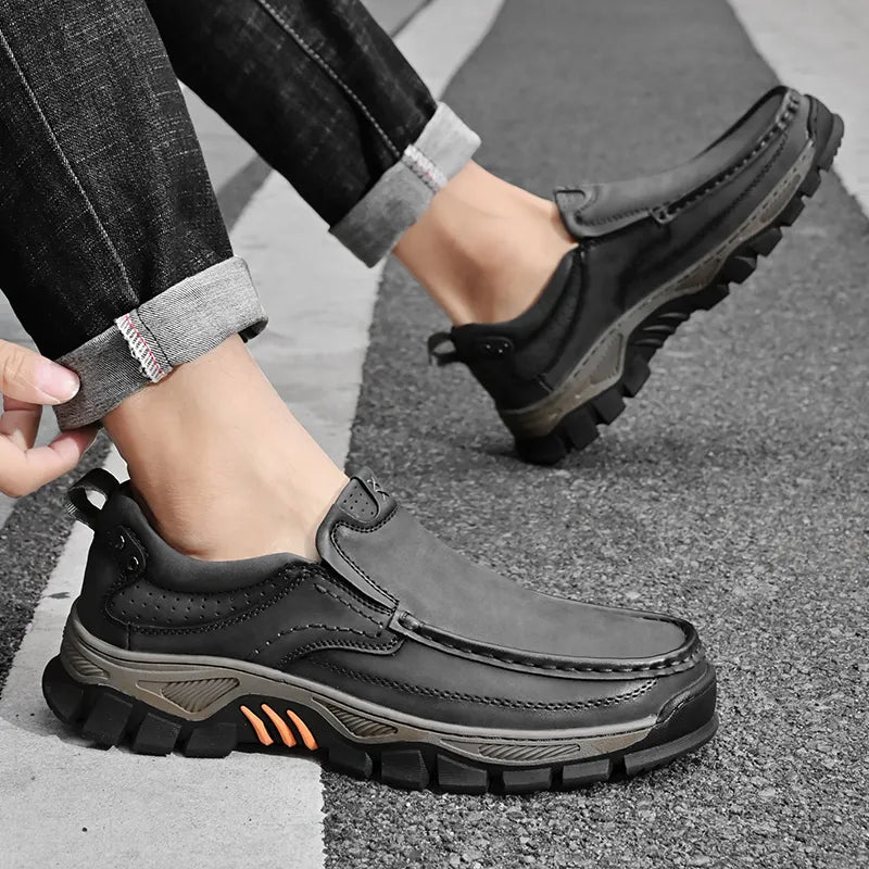 Men's Comfortable Casual Genuine Leather Slip On Loafers