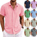 Short-sleeved Cotton Linen Shirt