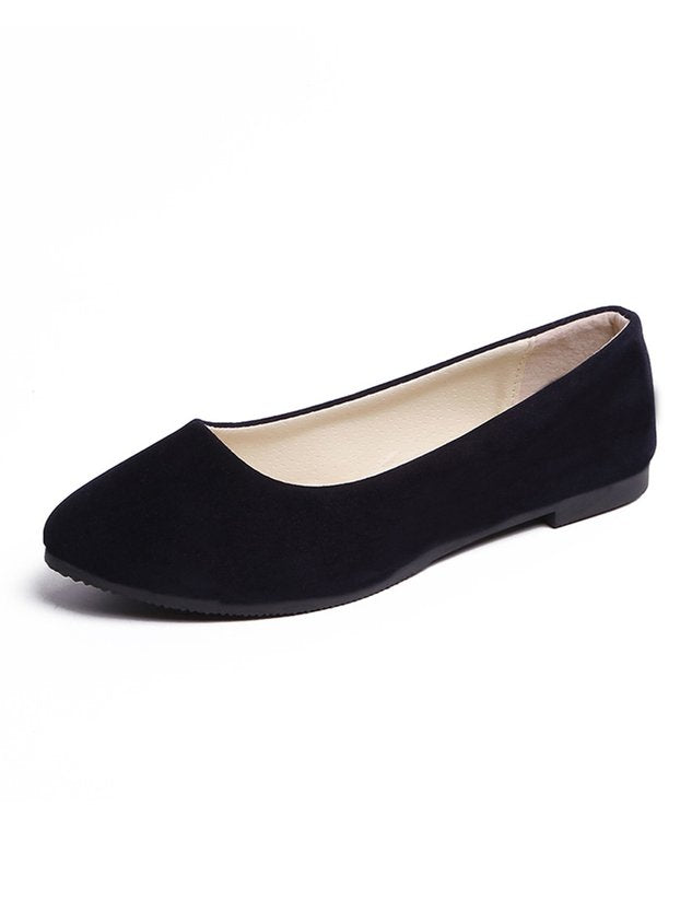 Multi-color Breathable Plain Velvet Simple Non-SlipSlip On Shallow Shoes Non-Slip Flat Heel Shoes