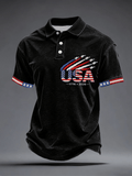 Men's USA 1776-2026 Embroidery Pattern Polo Shirt