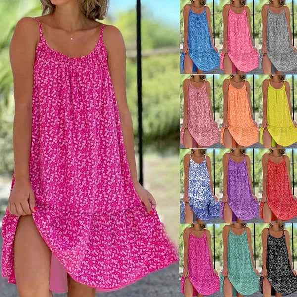 Women's Floral Print Spaghetti Strap Mini Dress