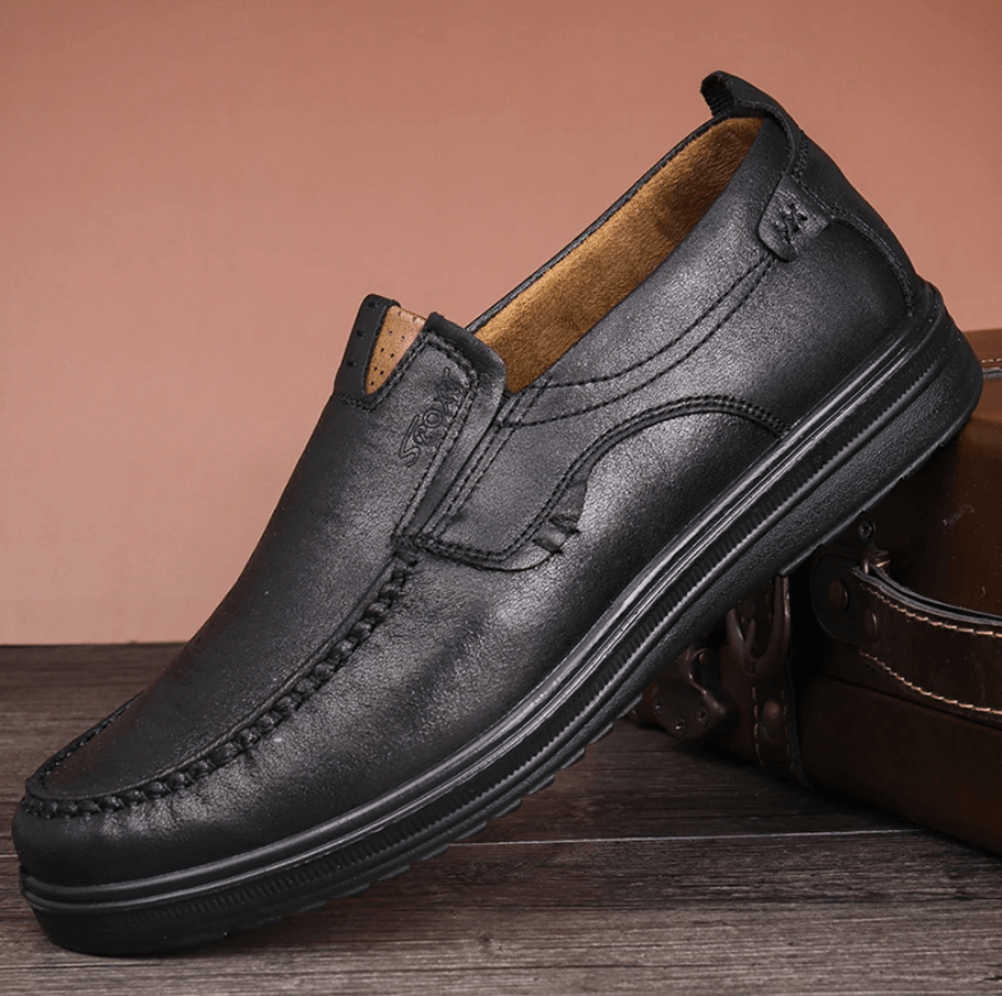 Men's Premium Leather Lightweight Comfy Casual Slip-on Loafers