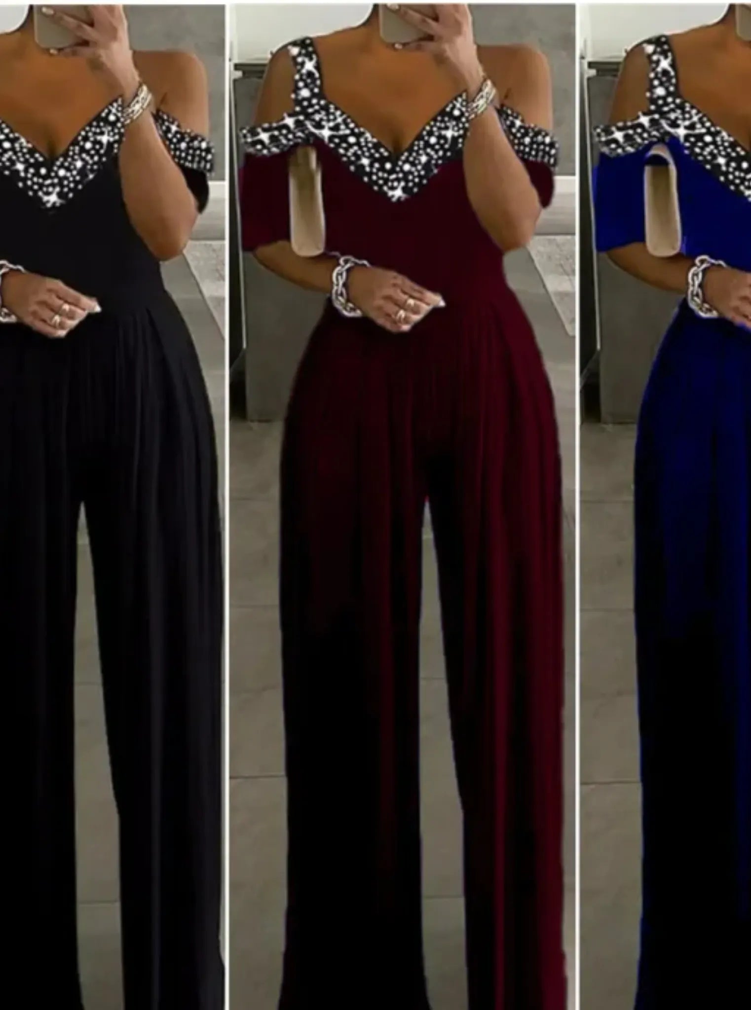 narrow waist jumpsuit with wide legs