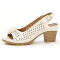 Women's Perforated Block Heel Sandals
