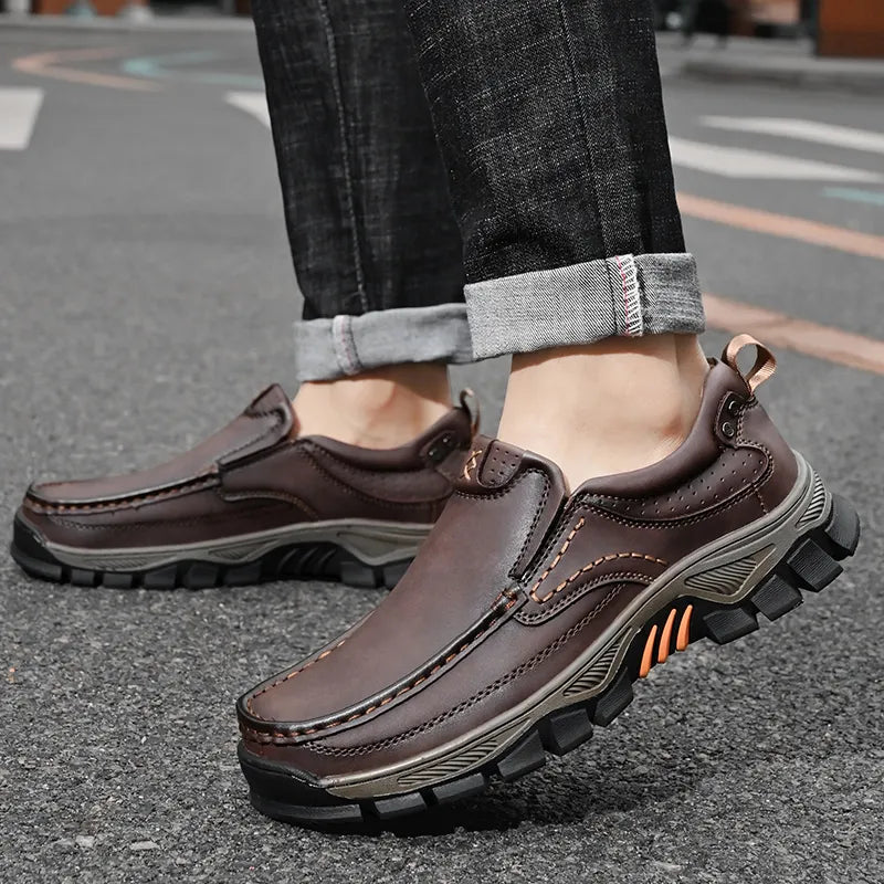 Men's Comfortable Casual Genuine Leather Slip On Loafers