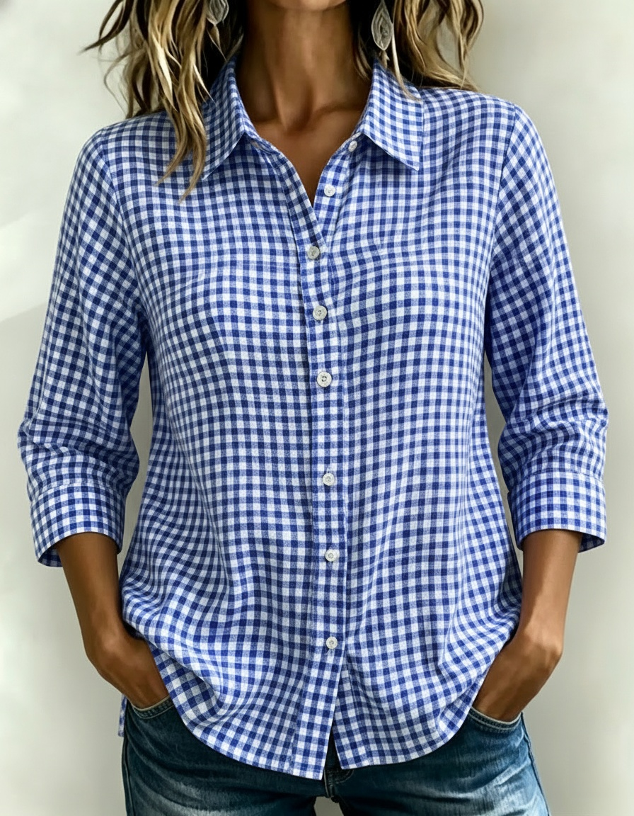 New Arrivals🔥 Women's Plaid Button-Front Shirt