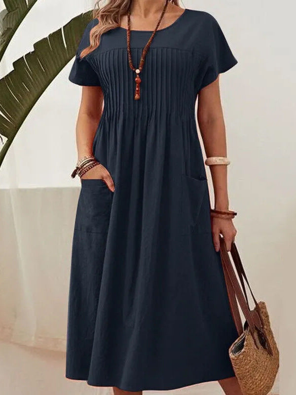 Summer A-line draped dress