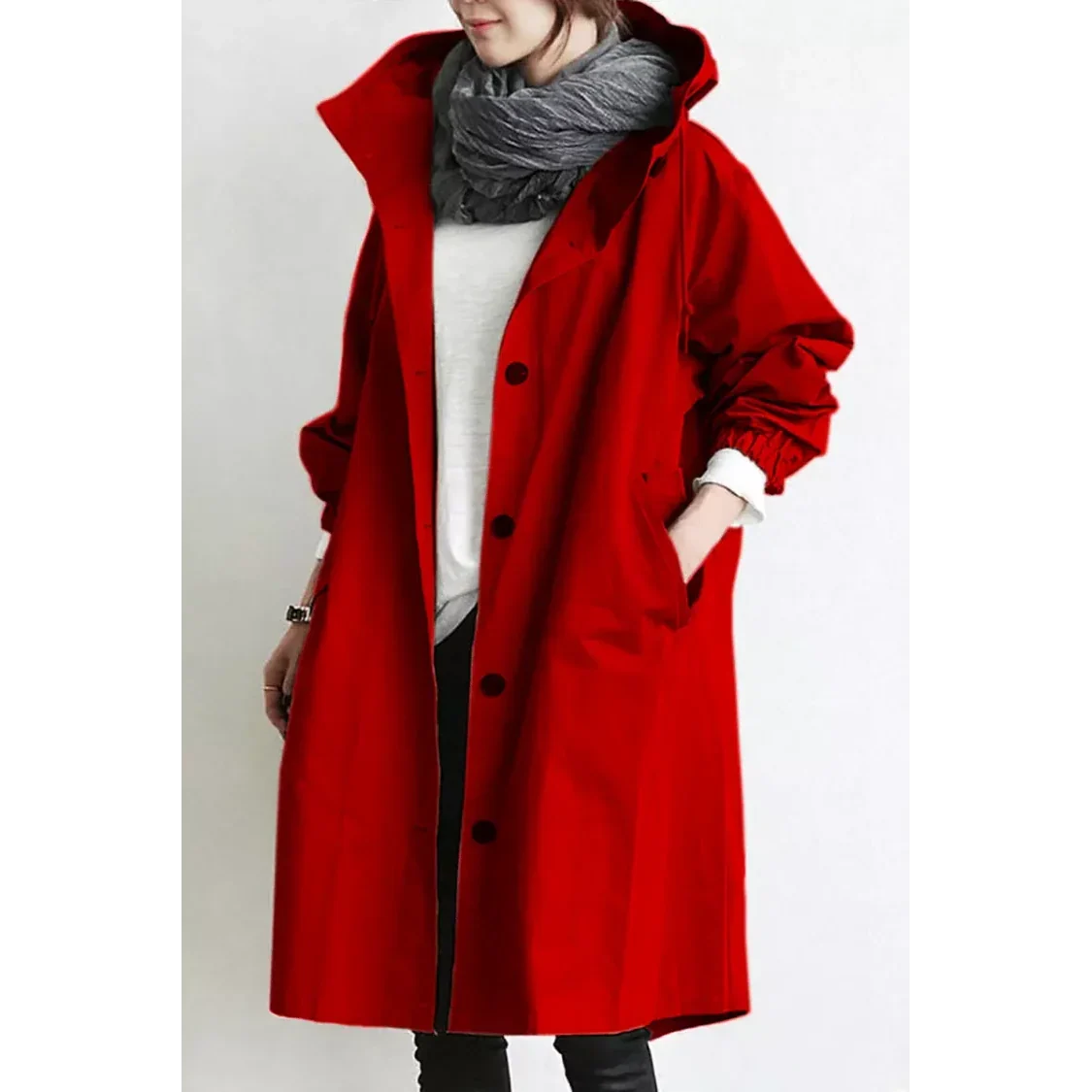 Women's Loose Fit Waterproof Trench Jacket