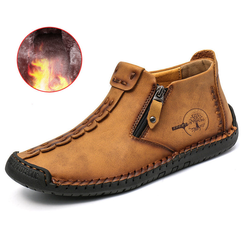 Autumn And Winter New Style Large Size Men's Shoes, Outdoor Casual Men's Tooling Boots, Hand-sewn Sets Of Foot Mid-cut Leather Boots