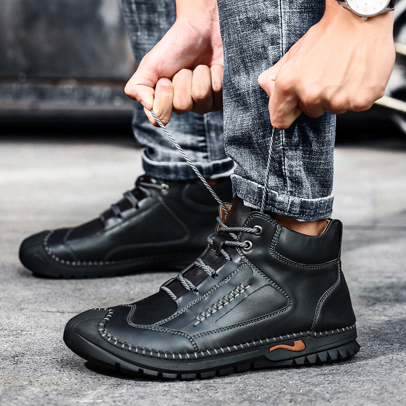 Stitched Hand-Sewn Cowhide Medical Shoes - Increase Muscle Relaxation
